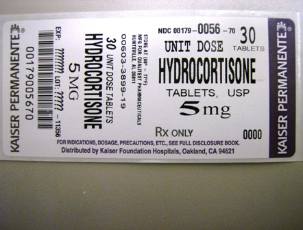 hydrocortisone 5mg package label