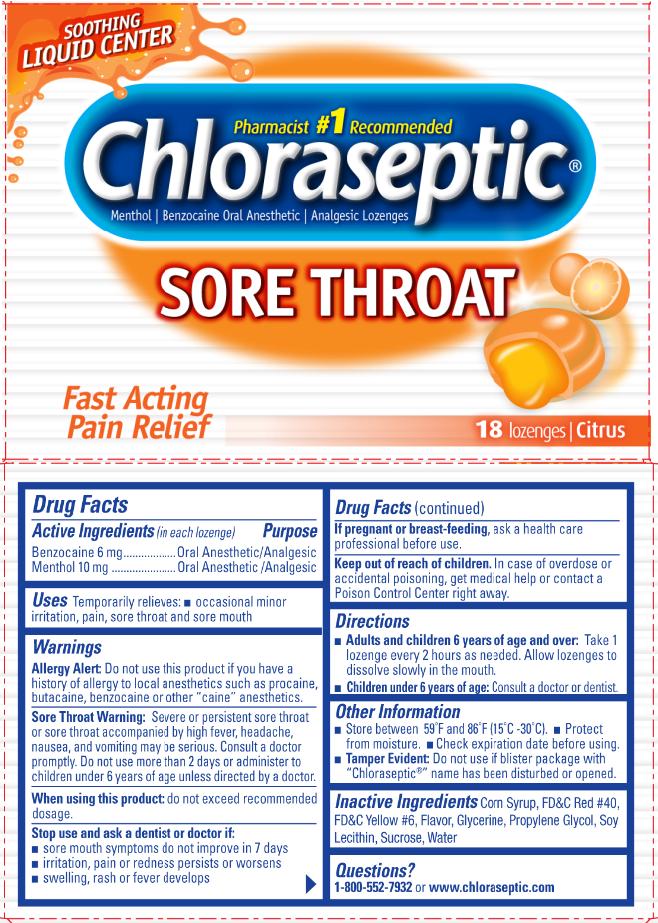 principal display panel chloraseptic03 sore throat 18 lozenges