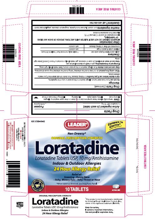 this is the 10 count blister carton label for leader loratadine