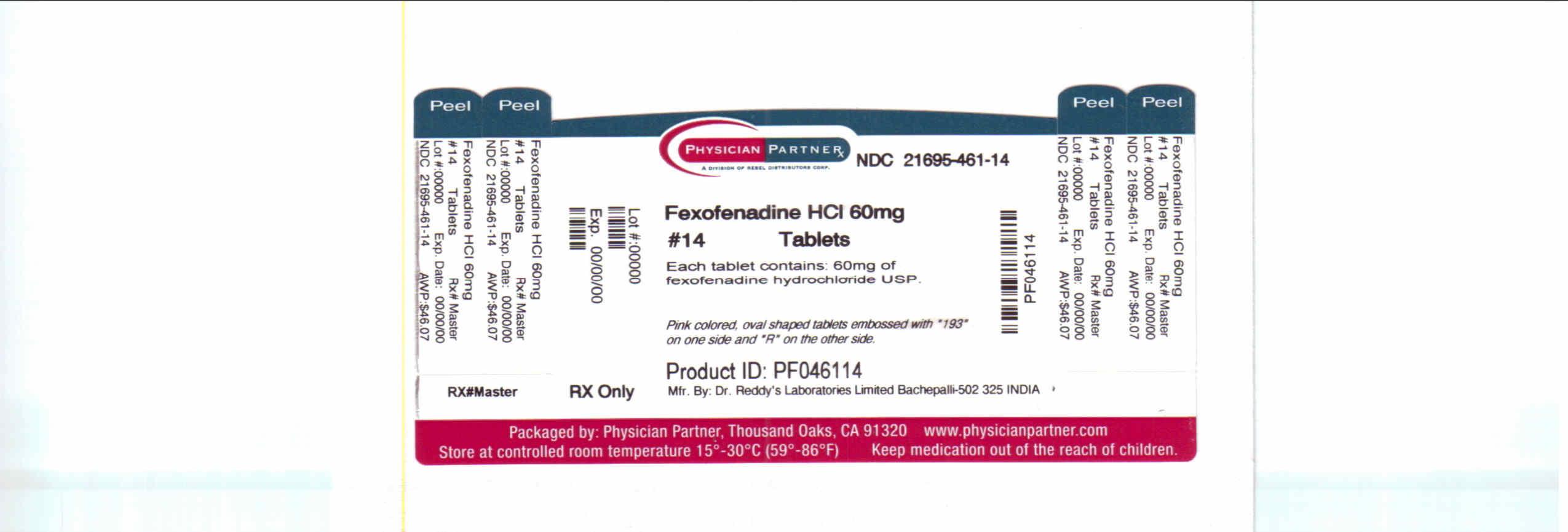 fexofenadine hcl 60mg