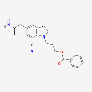 3-[5-(2-Aminopropyl)-7-cyano-2,3-dihydroindol-1-yl]propyl benzoate