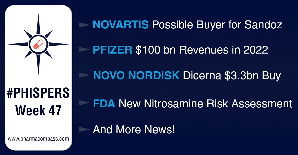 Novartis may have a buyer for Sandoz; FDA suggests alternative approaches to assess nitrosamine risk