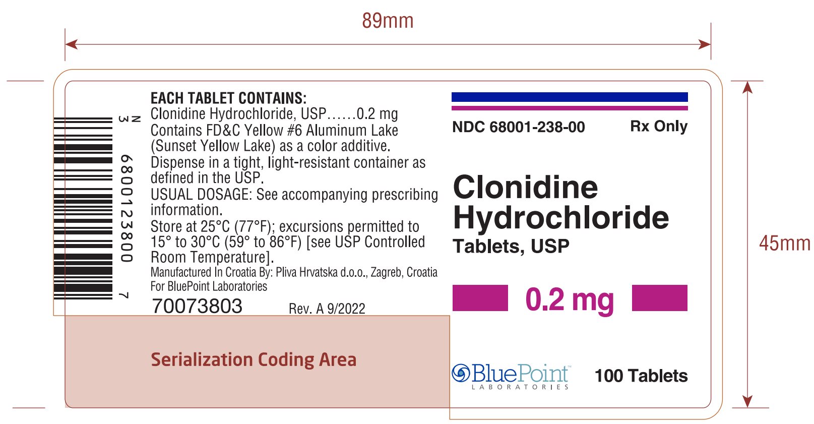 03 Clonidine HCl 0.2 100s US