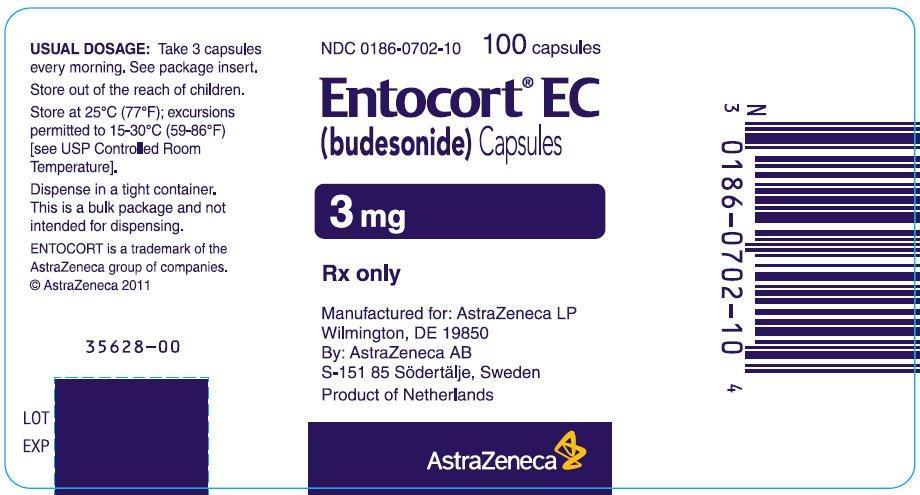 ENTOCORT EC 3 mg Capsules - 100 Count Bottle Label