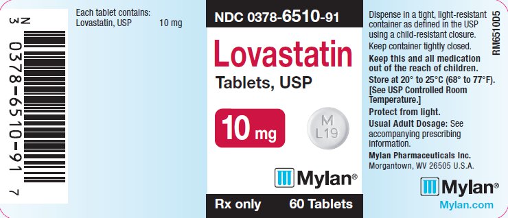 Lovastatin Tablets 10 mg Bottle Labels