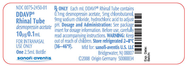 PRINCIPAL DISPLAY PANEL - 2.5mL Bottle Label