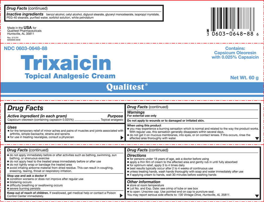 This is an image of the carton for Trixaicin Topical Analgesic Cream.