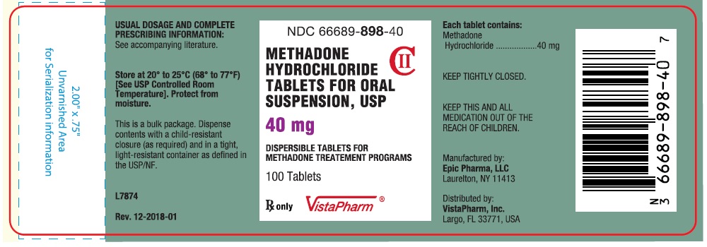 Ndc Code 66689-898-40 - Methadone Hydrochloride 