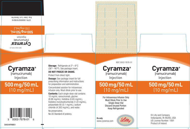 PACKAGE CARTON – CYRAMZA 100 mg/10 mL single-use vial