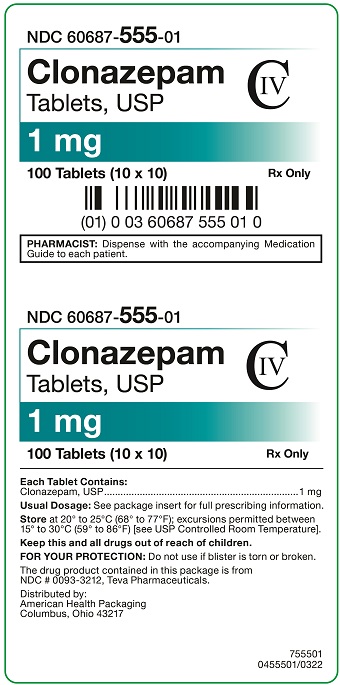 Teva Clonazepam 1mg