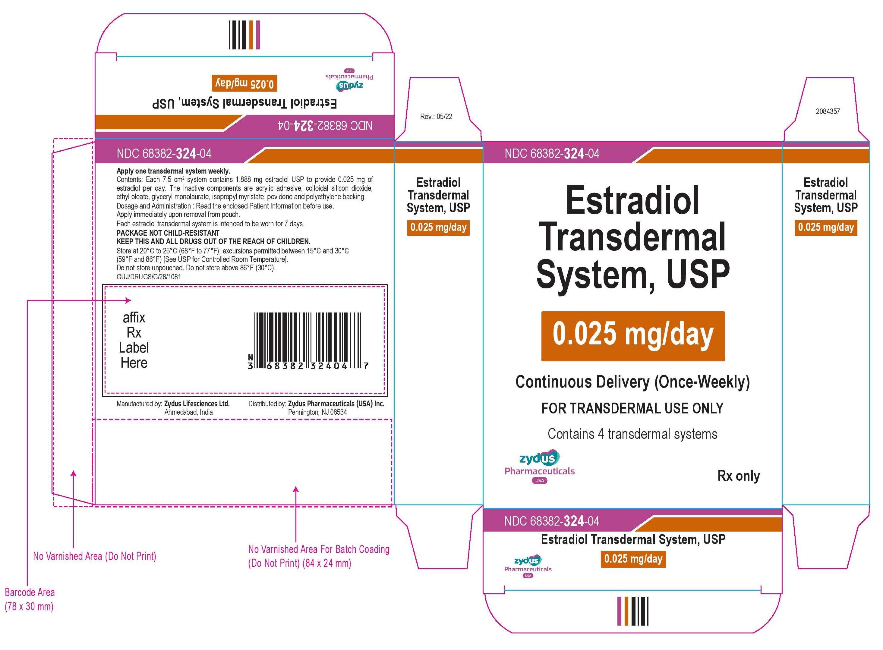 Estradiol Transdermal System, 0.025 mg/day