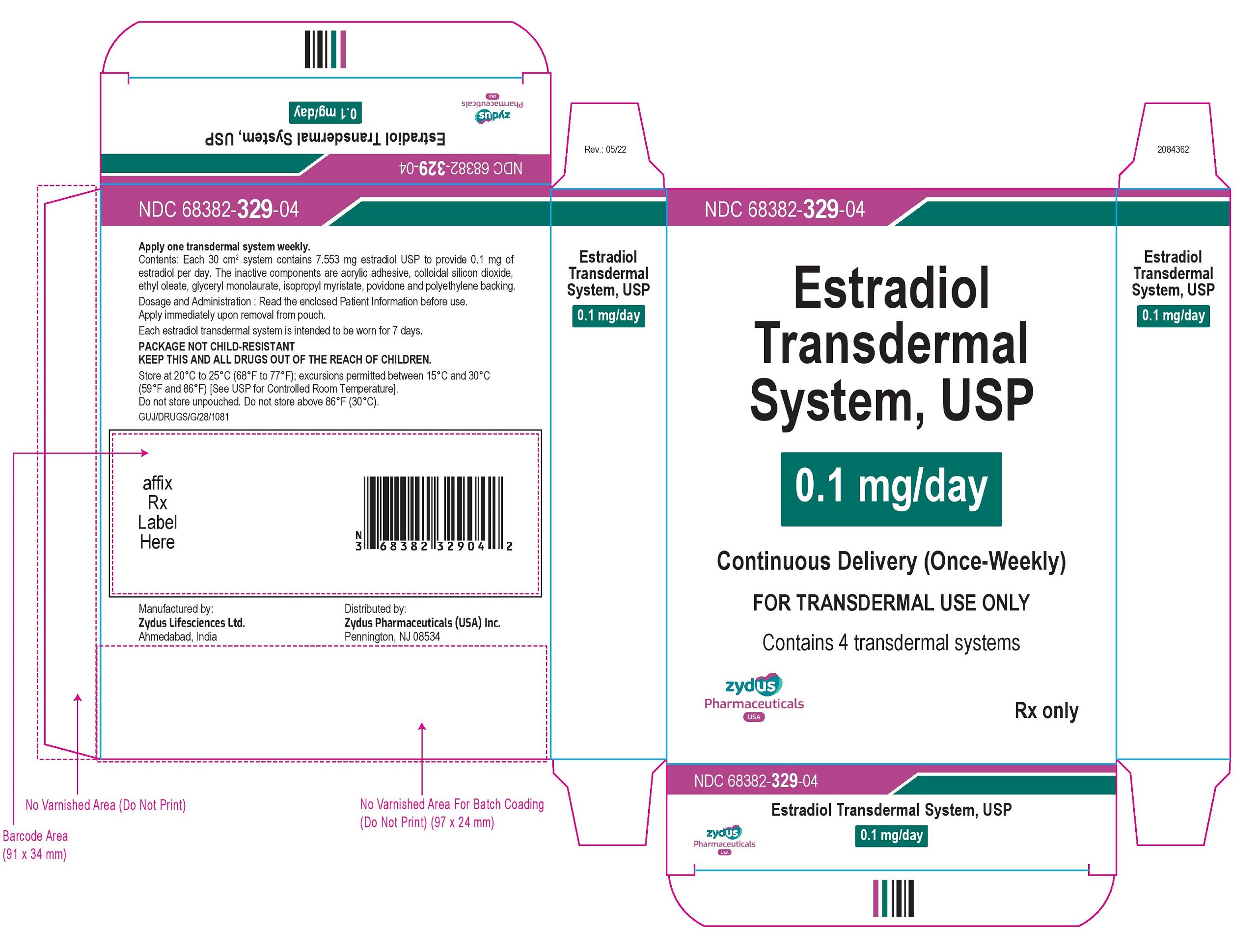 Estradiol Transdermal System, 0.025 mg/day