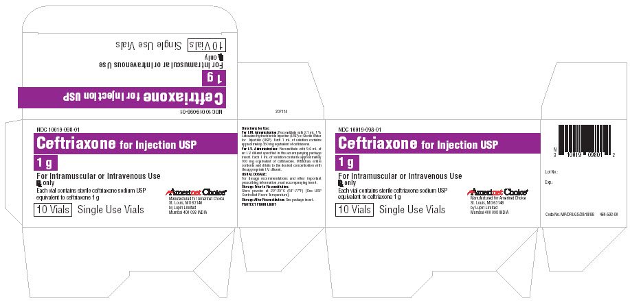 Ceftriaxone for Injection USP Vial Label